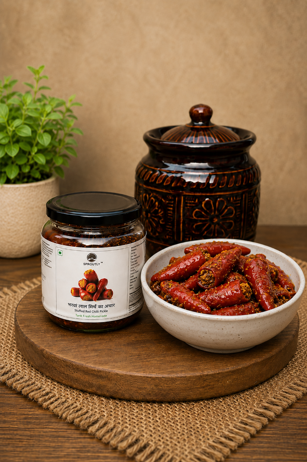 Stuffed Red Chilli Pickle
