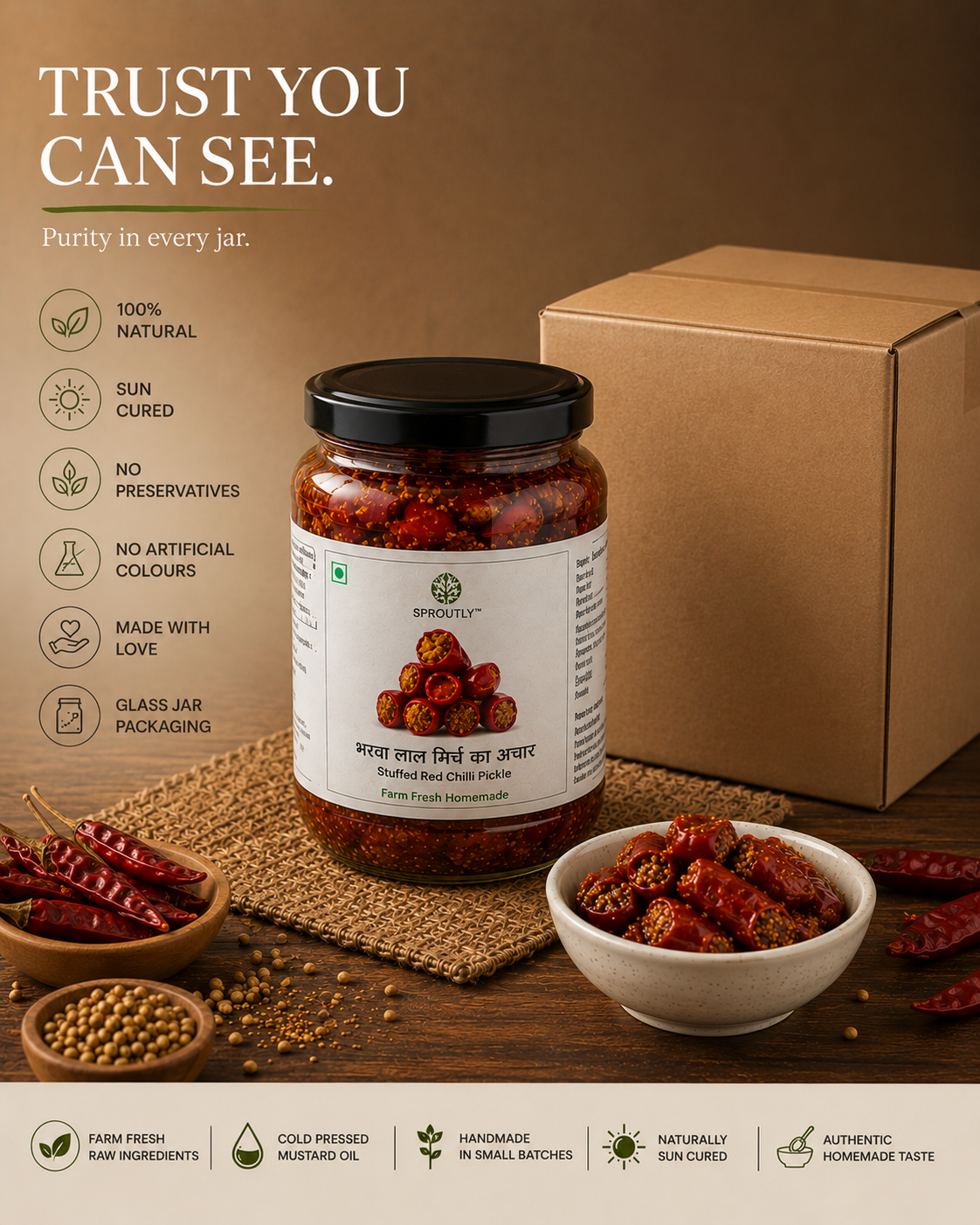 Stuffed Red Chilli Pickle